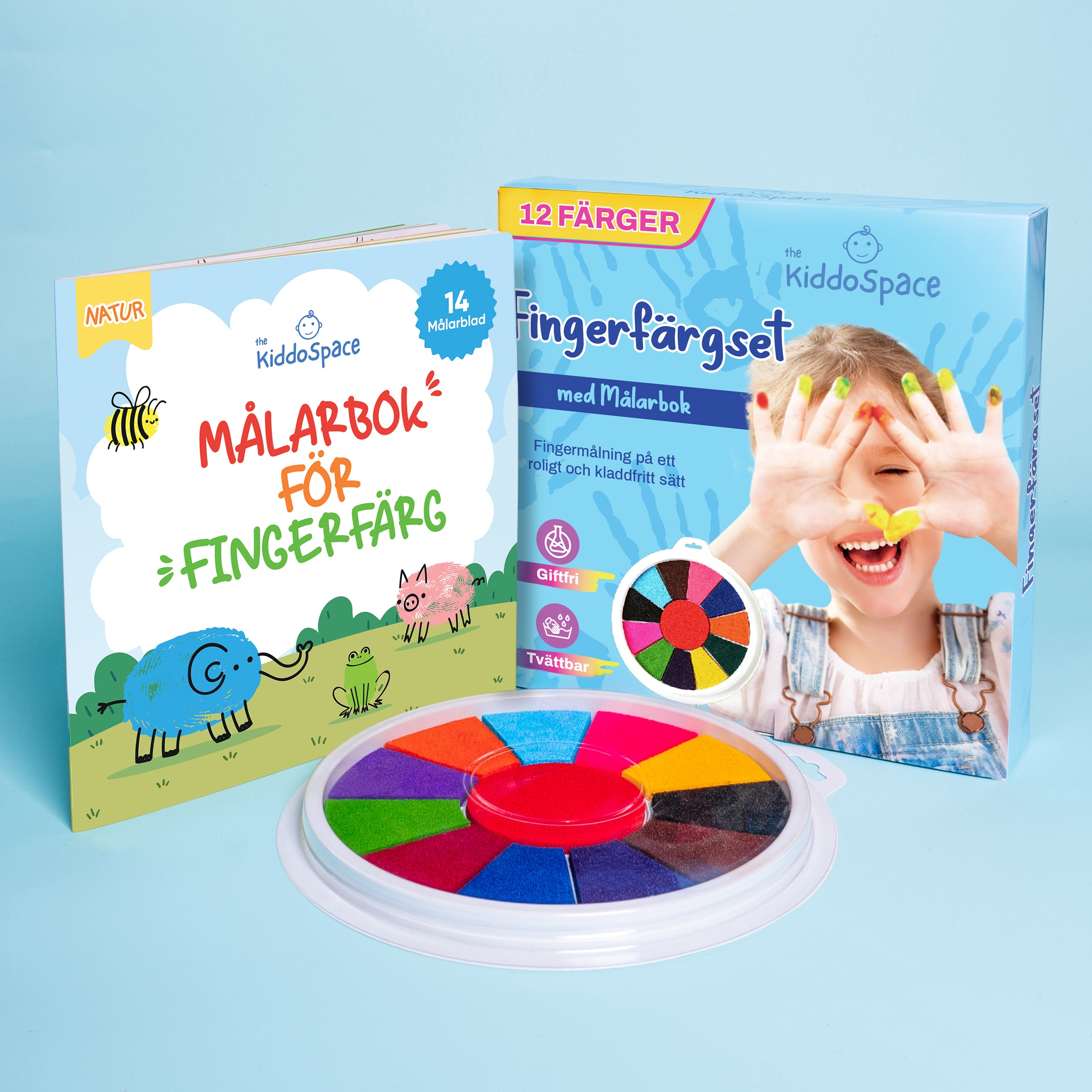 KiddoSpace Fingerfärgset